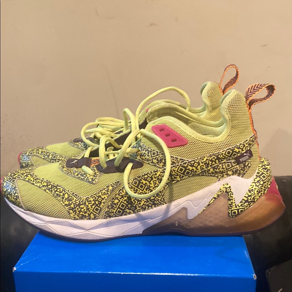 Puma Green and Pink Sneakers with Chunky Sole